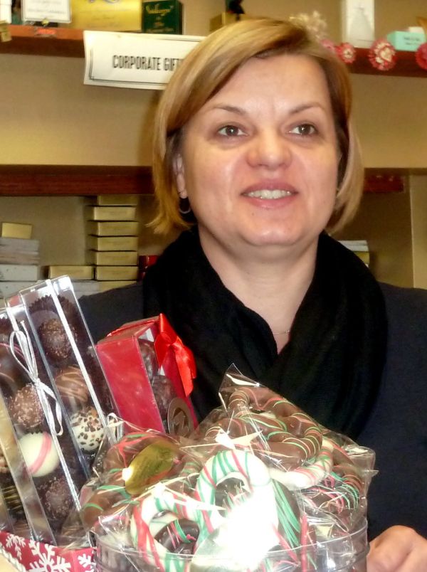 Woman at work--chocolate seller