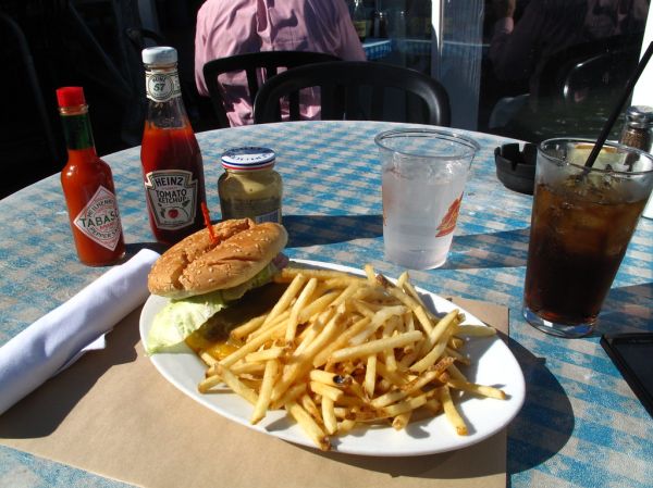 Hamburger, French fries & coke