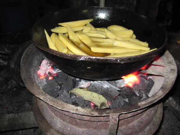 French Fries & Chips Cooking in Oil