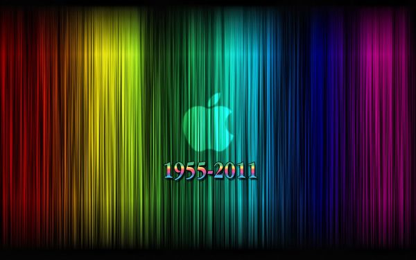 Steve Jobs 1955-2011 Apple rainbow wallpaper 1920x1200