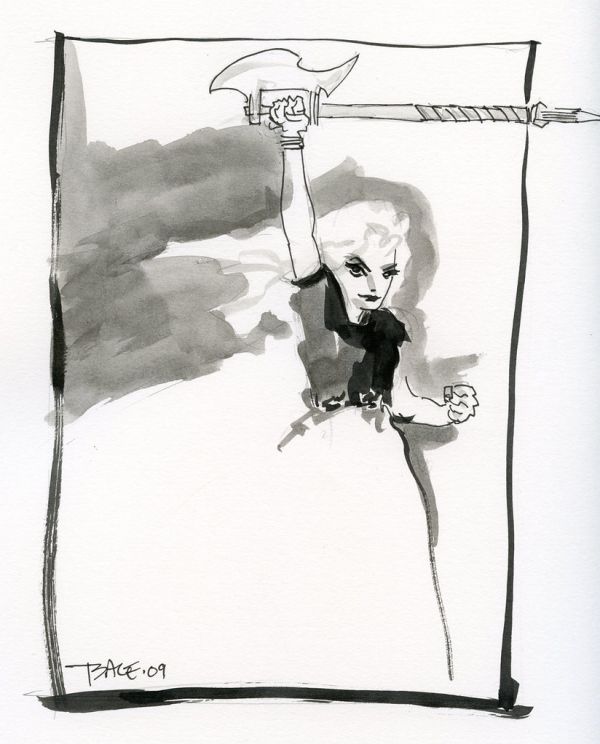 a scan of my Buffy the Vampire Slayer sketch by Tim Sale