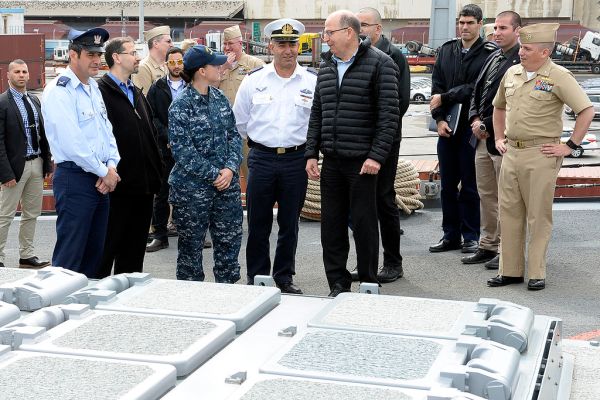 Ambassador Shapiro Hosts Israeli MoD Ya’alon on USS Carney