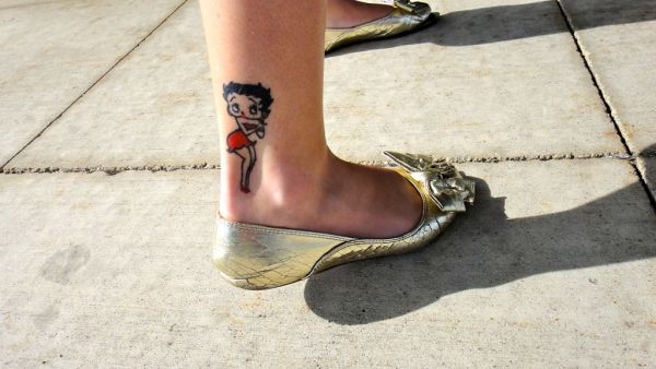 Betty Boop Ankle Tattoo
