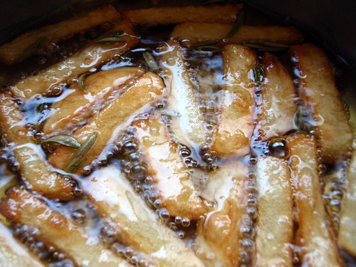 Making Duck Fat French Fries with Rosemary, Maldon Salt, and Truffle Oil