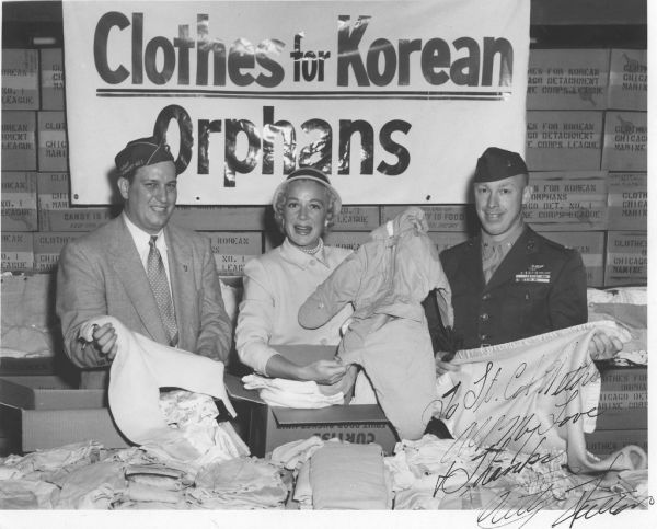 Betty Hutton with Raymond Wilkowski and Wallace Wethe, 1953