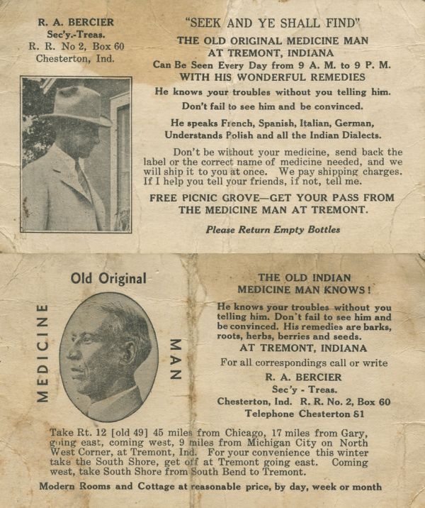 Indian Medicine Company, Promotional Trade Card - Tremont, Indiana
