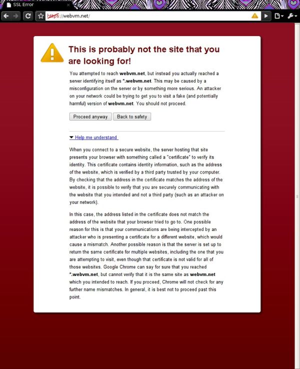 Chromium https warning