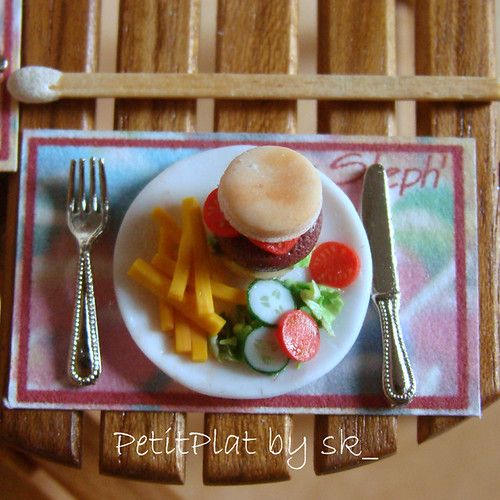 Miniature Food Hamburger and Fries