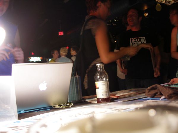 Khaela burning and selling CDs after her set