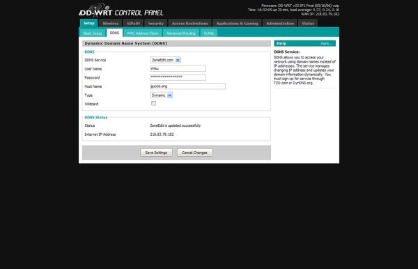WRT54G - DD-WRT - Dynamic DNS