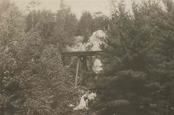 UP Norway MI RPPC 1920s NOISY W&MRR Wisconsin & Michigan RAILROAD TRESSEL above VACATION TOURIST PARK CAMP Dirt Street Horse and Buggy and early Automobile Era PHOTOGRAPHER UNK 62