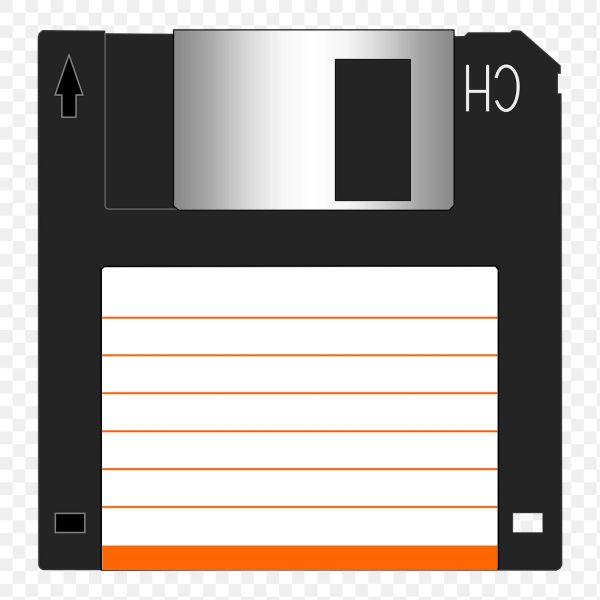 Floppy disk png sticker, retro