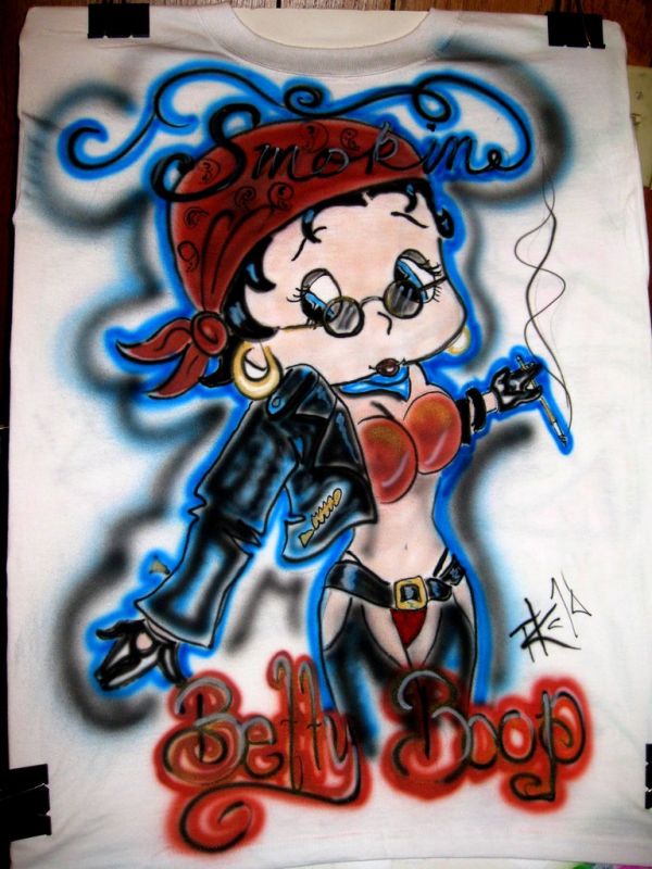 Betty Boop 'smokin' biker