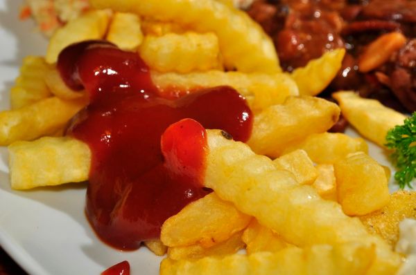 French fries with some homemade ketchup