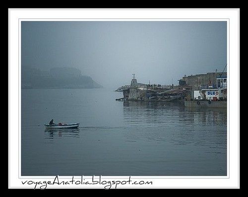 Fog at Fishermen's Port at Black Sea
