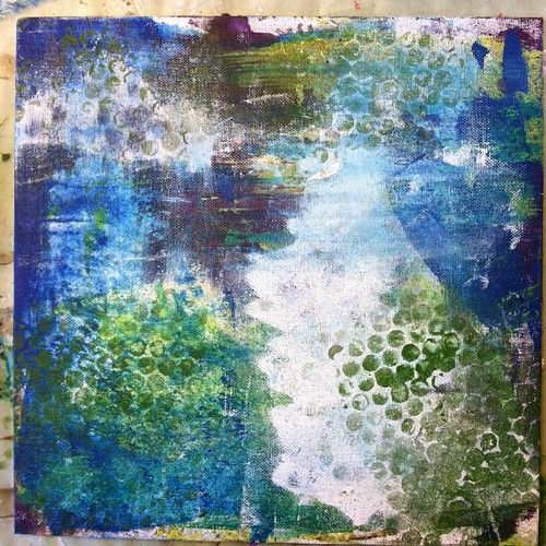 Chromium oxide green bubble wrap stamping! #paintingfun #artistsofinstagram #art #artplay #hellosoulhellomantras #texture #color #mixedmedia #wip #workinprogress #abstractart