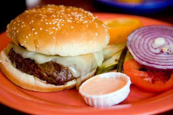 Cheese Lover's Burger at Barney's Gourmet Hamburgers