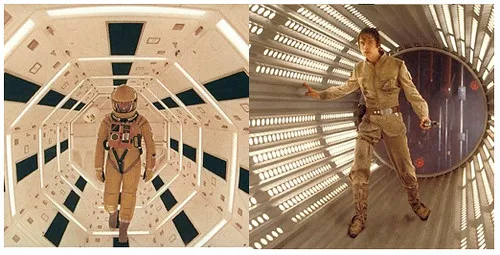 I watched '2001: A Space Odyssey' for the first time last night and was surprised to see just how much of George Lucas' design in Star Wars was just lifted from '2001...