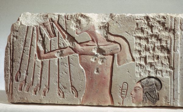 Akhenaten and His Daughter Offering to the Aten