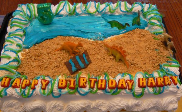 Dinosaur Beach Party Birthday Cake