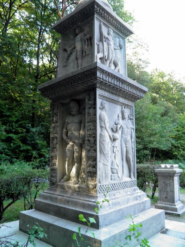 A reconstructed Column of Jupiter (Jupitersäule), Saalburg Roman Fort, Limes Germanicus, Germania (Germany)