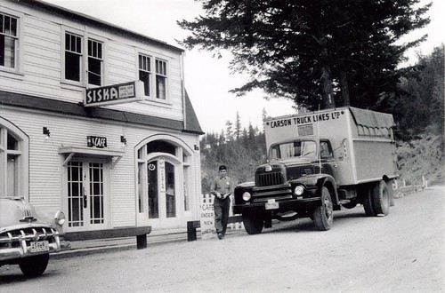 Truck Stop at Siska Lodge, 1952