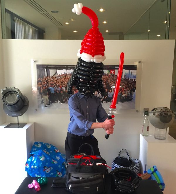 Darth on helium. The DFJ Star Wars Holiday Party