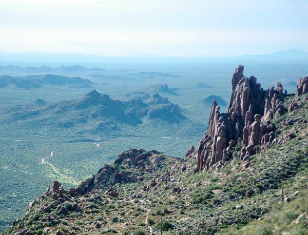 Carney Springs TH from West Boulder Saddle Ascent - Superstition Wilderness