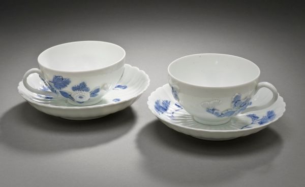 Five Piece Tea Service with Chrysanthemum Design LACMA M.2006.132.10a-i