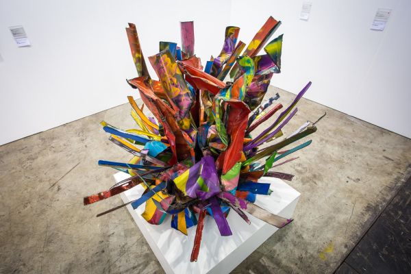 “Sculpture by John Chamberlain: Bloodydrivetrain, 2007 (Painted and chromium plated steel)” / Galerie Karsten Greve AG St. Moritz / Art Basel Hong Kong 2013 / SML.20130523.6D.13855