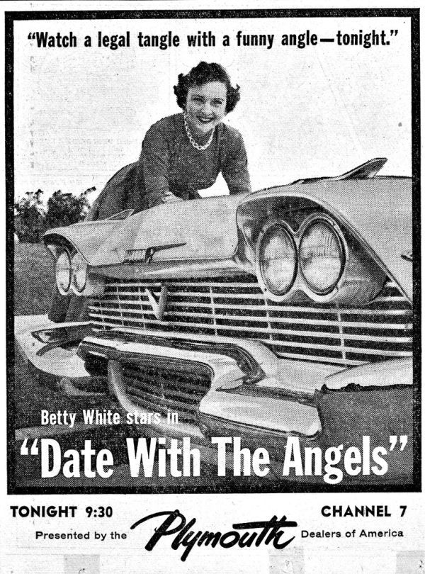 1958 Plymouth with Betty White in Date With The Angels, 11-15-57