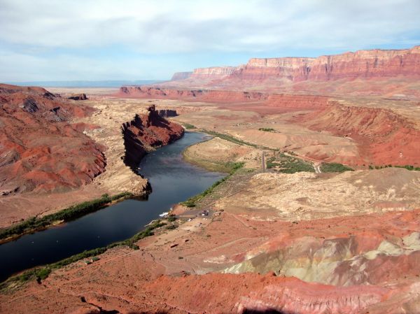 View from Spencer Trail of Lee's Ferry and the Vermilion Cliffs