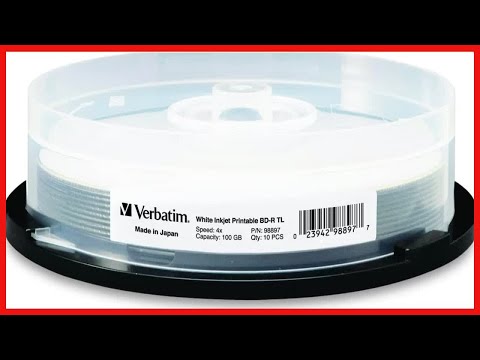 Verbatim BD-R XL 100GB 4X White Inkjet Printable, Hub Printable - 10pk Spindle