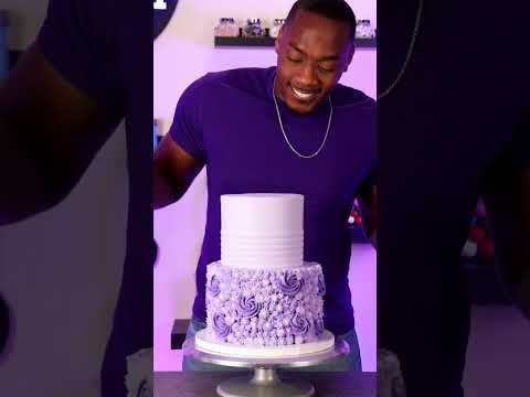 Using only the color purple for this cake #shorts