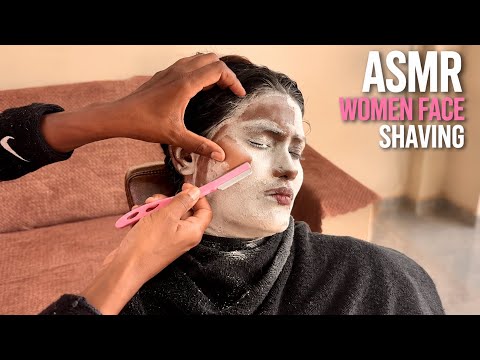 ASMR Female Full Face Shaving | Woman Face save #asmr #shaving ing