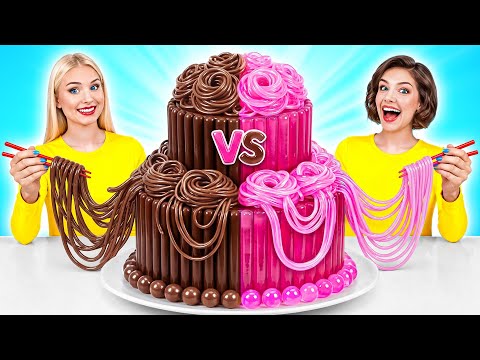 Cake Decorating Challenge Bubble Gum vs Chocolate Food | Edible Battle by Multi DO Challenge