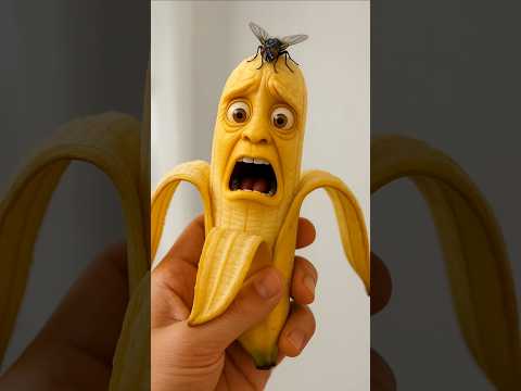 a fly landed on a banana 🪰🍌😅