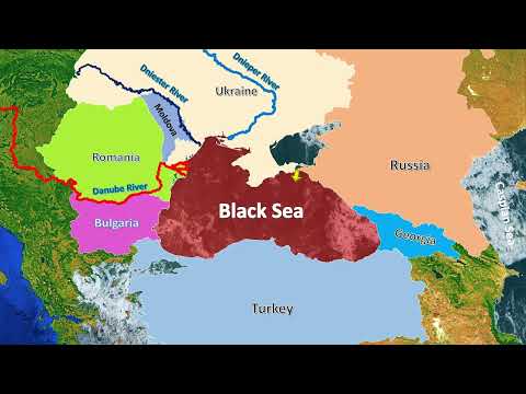 Black Sea : Surrounding Countries, Rivers and Straits