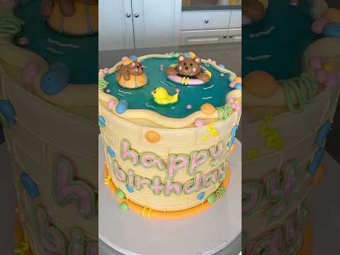 The Ultimate Jello Pool Party Cake! ☀️🦩 #cake #cakedecorating #poolparty