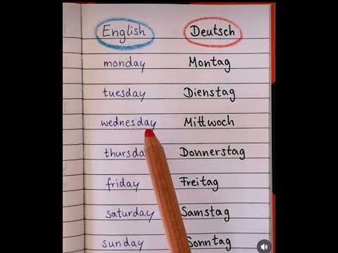 WEEKS NAME IN GERMAN #deutshland #foreignlanguage #viral #germancourses