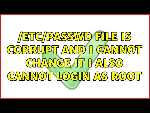 Ubuntu: /etc/passwd file is corrupt and i cannot change it i also cannot login as root
