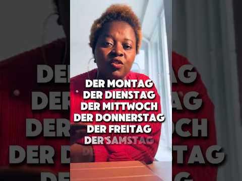 The days of the week in German/Die Wochentage #shortvideo