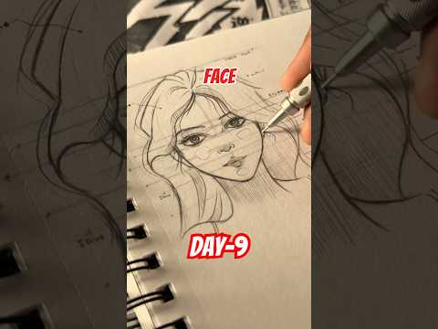 How to draw female face easy tutorial | Day-9 #shorts #artsbyshubham #facedrawing #trending #face