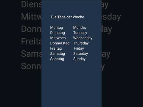 Days of the week in German Language #german  #deutsch #words @ItsAllGerman