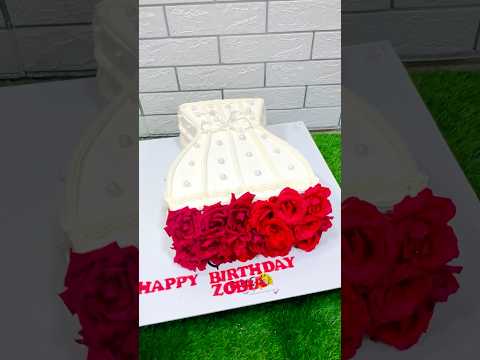 Red Rose Princess Dress Cake 🎂🌹 |birthday cake #happy #happybirthday #cake#cakebites#RedRoseCake