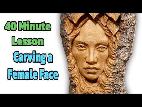 How to Carve a Female Face in Wood | Full Step-by-Step Tutorial