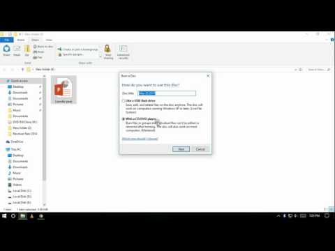 How to Burn files to a disc in Windows 10