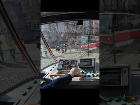 When a railfan spots you driving a rare tram 📸 🚋 Tram cab view Brno