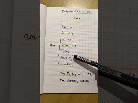 Days of the Week - German (Die Wochentage)