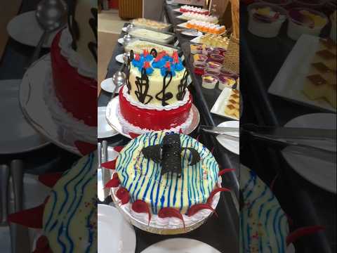 Amazing Colours Whole Cakes Cutting Unlimited Eating Dinner Buffet #foodybiplobshorts #cake